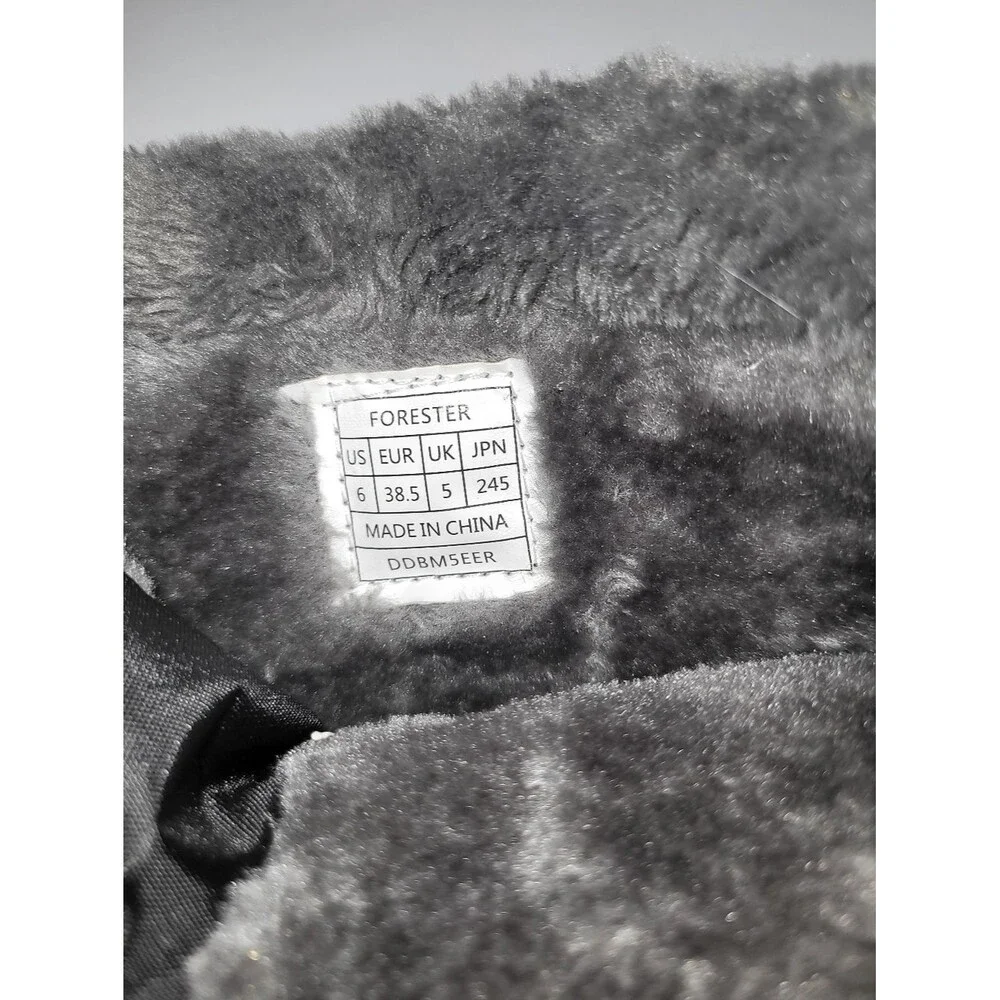 DREAM PAIRS Size 6 Unisex Faux Fur-Lined Black Winter Snow Boots
